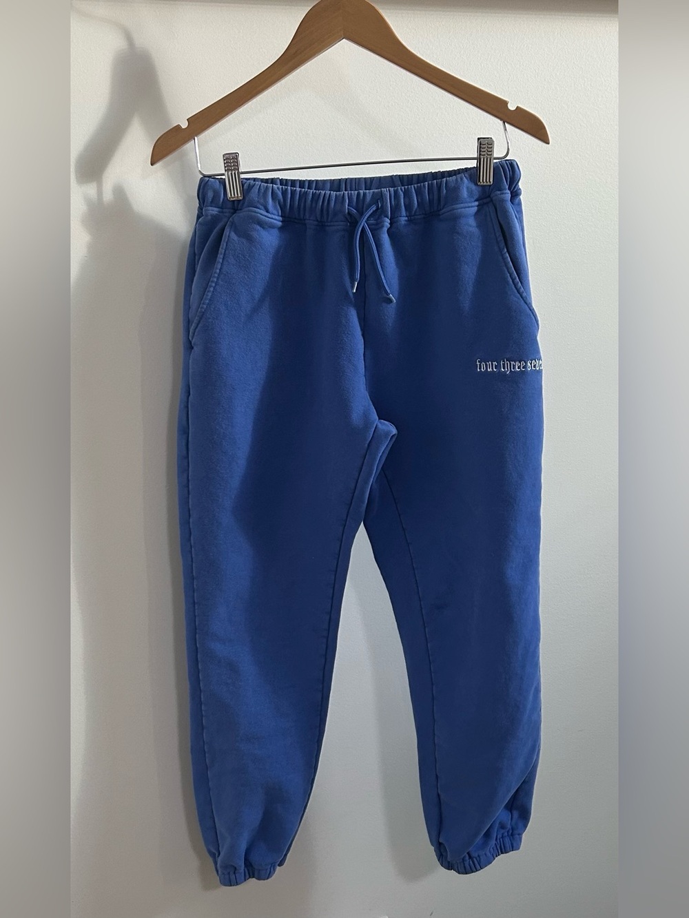 437 Four Three Seven Women Royal Blue Logo Jogger Sweatpants - Small